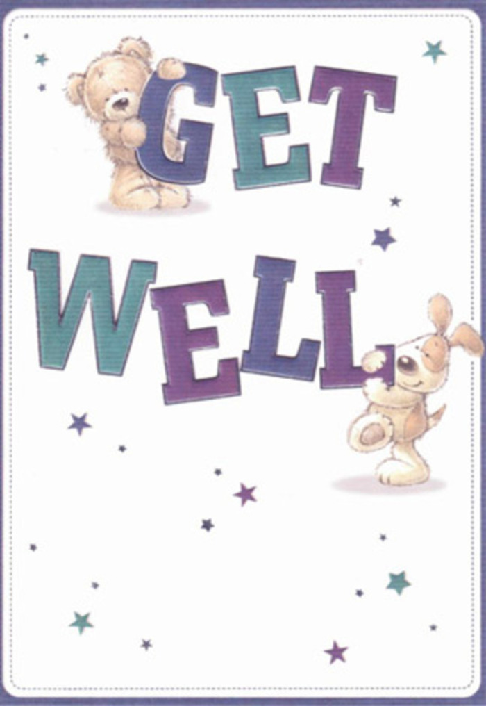 This thoughtfully illustrated get well card radiates a gentle Silvertown charm-where a fluffy, affectionate bear and a sweet, expressive puppy greet each other, both intent on passing along heartfelt well wishes. Their forms, rendered in soft, touchable textures, evoke the comforting embrace of a favourite childhood plush, while lively star clusters shimmer in hues of deep blue, mauve, and teal-each one a tiny spark of encouragement across the serene backdrop. The oversized 'GET WELL' lettering boasts playful gradients that shift from calming aquas to reassuring violets, reminiscent of the ever-changing light along Silvertown's riverfront parks. Against this inviting white canvas, the adorable friends seem to leap forward, their hopeful spirit echoing the care and precision that goes into every hand-crafted bouquet from Silvertown Florist. Whether sent to brighten a windowsill above Connaught Road or to a loved one recovering near the old docks, this card is a visual whisper of comfort-a moment of innocence and healing, woven with the sincere, uplifting energy of the local community.